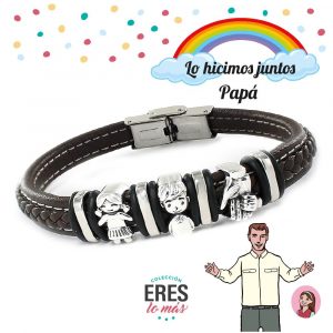 Pulsera Papá plata 1ª ley hombre - Promojoya