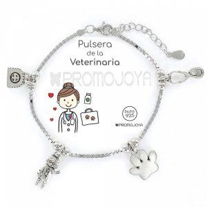 Pulsera Veterinaria plata 1ª Ley - Promojoya