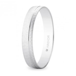 Alianza de oro blanco texturizada (5B35473)