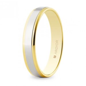 Alianza de boda en oro bicolor 3.8mm plana (5235158)