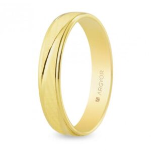 Alianza de boda oro estriada con diagonales 4mm (5140329)