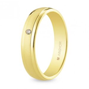 Alianza con diamante boda oro 4mm (5140044D)
