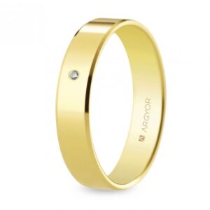 Alianza de boda de oro y diamante 4 mm (5140047D)