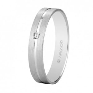 Alianza de oro blanco y diamante de 4mm (5B40494P)