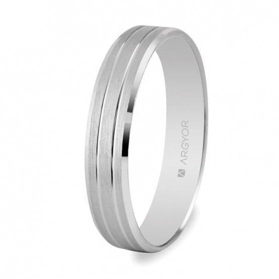 Alianza boda de oro blanco 4mm (5B40436)