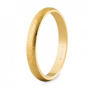 Alianza de boda de oro amarillo 3mm efecto hielo (50306H)