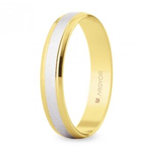 Alianza de boda dos oros blanco y amarillo 4mm (5240312)