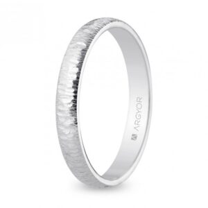 Alianza de boda artesanal 3mm oro blanco (5B30555)