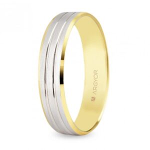 Alianza de boda bicolor oro acabado combinado 18k 4mm (5240436)