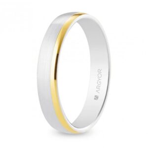 Alianza de boda de oro bicolor 4mm brillo/mate (5240545)