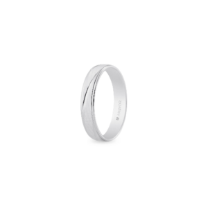 Alianza de Boda de oro blanco con diagonales (5B40329)