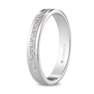 Alianza de Boda de oro blanco diamantada (5B35533)