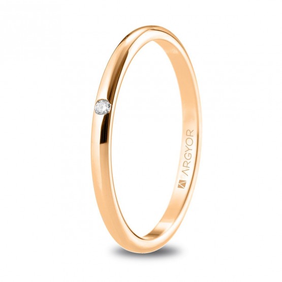 Alianza de boda de oro rosa con diamante brillante (5R18529D)