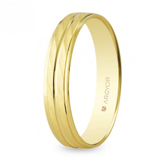 Alianza de boda en oro 4mm satinado-brillo (5140340)