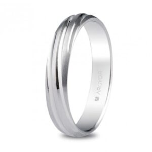 Alianza de boda oro blanco torneada 4mm (5B40266)