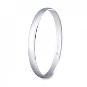 Alianza de boda oro blanco media caña brillo 2mm (5B201)