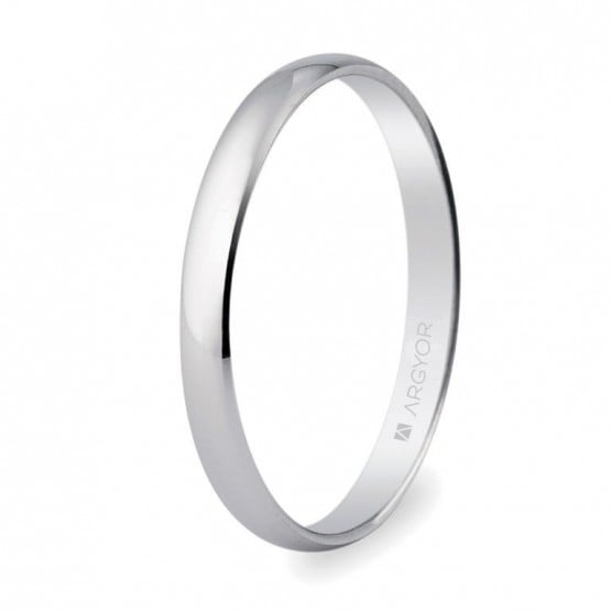 Alianza de boda oro blanco 2,5mm (5B253)