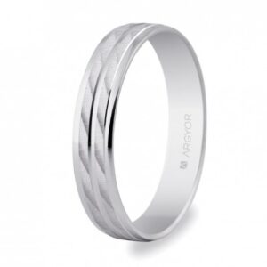Alianza de boda oro blanco satinado brillo 4mm (5B40340)