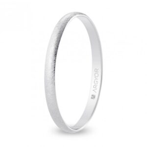 Alianza de boda oro blanco media caña 2 mm acabado hielo (B20RH00)