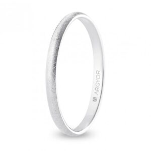 Alianza de boda oro blanco media caña 2 mm confort acabado hielo (B20CH00)