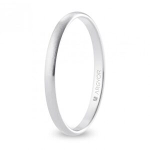 Alianza de boda oro blanco media caña 2 mm confort satinada (B20CS00)