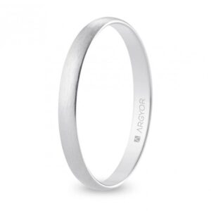 Alianza de boda oro blanco media caña 2,5 mm satinada (B25RS00)