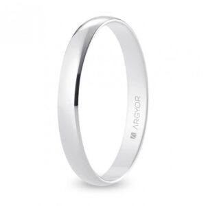 Alianza de boda oro blanco media caña 3 mm (B30RP00)