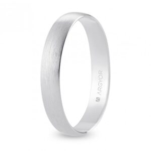Alianza de boda oro blanco media caña 3 mm satinada (B30RS00)