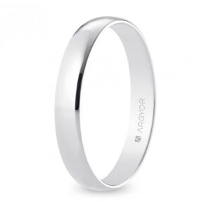 Alianza de boda oro blanco media caña 3,5 mm (B35RP00)