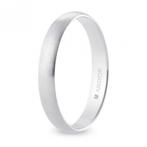 Alianza de boda oro blanco media caña 3,5 mm confort satinada (B35CS00)