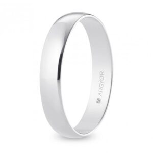 Alianza de boda oro blanco media caña 4 mm (B40RP00)