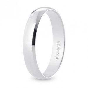 Alianza de boda oro blanco media caña 4 mm confort (B40CP00)