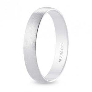 Alianza de boda oro blanco media caña 4 mm satinada (B40RS00)