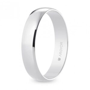 Alianza de boda oro blanco media caña 4,5 mm (B45RP00)