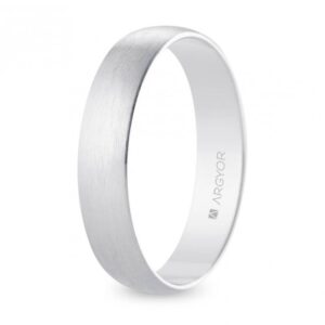 Alianza de boda oro blanco media caña 4,5 mm satinada (B45RS00)