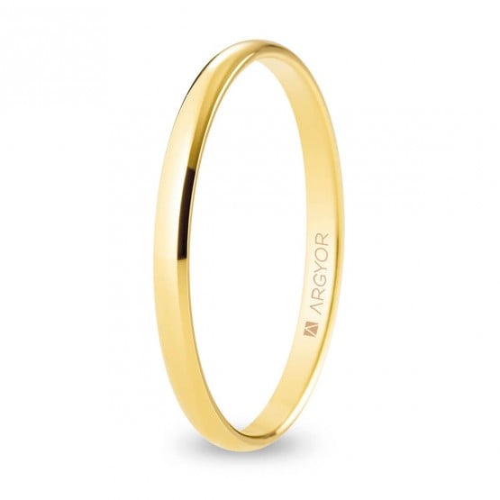 Alianza de boda oro media caña 2 mm confort (A20CP00)