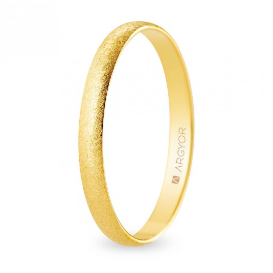 Alianza de boda oro media caña 2,5 mm acabado hielo (A25RH00)
