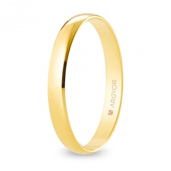 Alianza de boda oro media caña 3 mm (A30RP00)