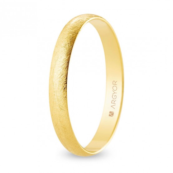 Alianza de boda oro media caña 3 mm acabado hielo (A30RH00)
