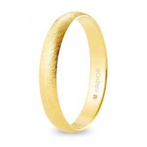 Alianza de boda oro media caña 3,5 mm confort acabado hielo (A35CH00)