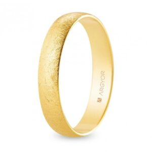 Alianza de boda oro media caña 4 mm acabado hielo (A40RH00)