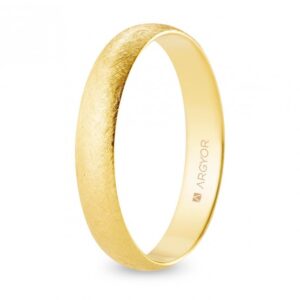 Alianza de boda oro media caña 4 mm confort acabado hielo (A40CH00)