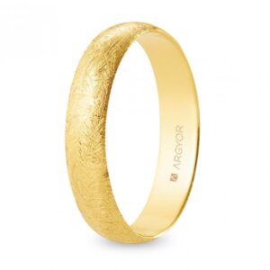 Alianza de boda oro media caña 4,5 mm confort acabado hielo (A45CH00)