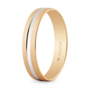 Alianza oro rosa bicolor texturizada 4mm (5C41474R)