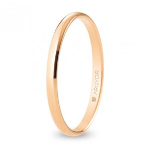 Alianza de boda oro rosa media caña 2 mm confort (R20CP00)