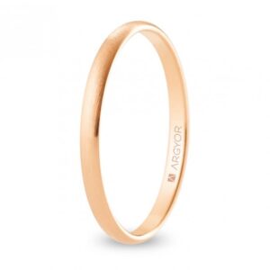 Alianza de boda oro rosa media caña 2 mm confort satinada (R20CS00)