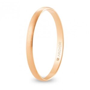 Alianza de boda oro rosa media caña 2 mm satinada (R20RS00)