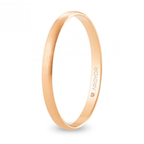 Alianza de boda oro rosa media caña 2 mm satinada (R20RS00)