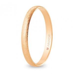 Alianza de boda oro rosa media caña 2,5 mm acabado hielo (R25RH00)