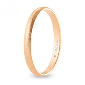Alianza de boda oro rosa media caña 2,5 mm confort acabado hielo (R25CH00)